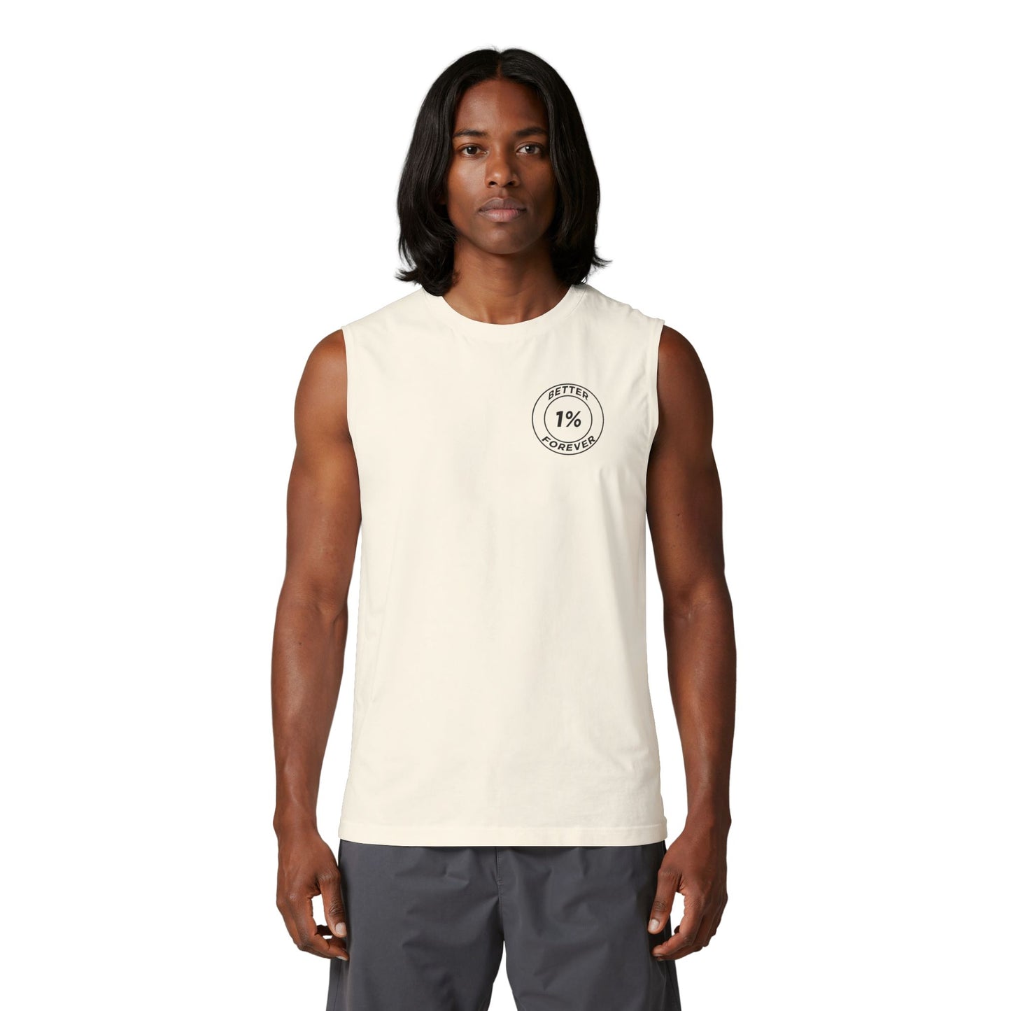 1% Forever Muscle Tank — Minimalist Fitness Tank Top