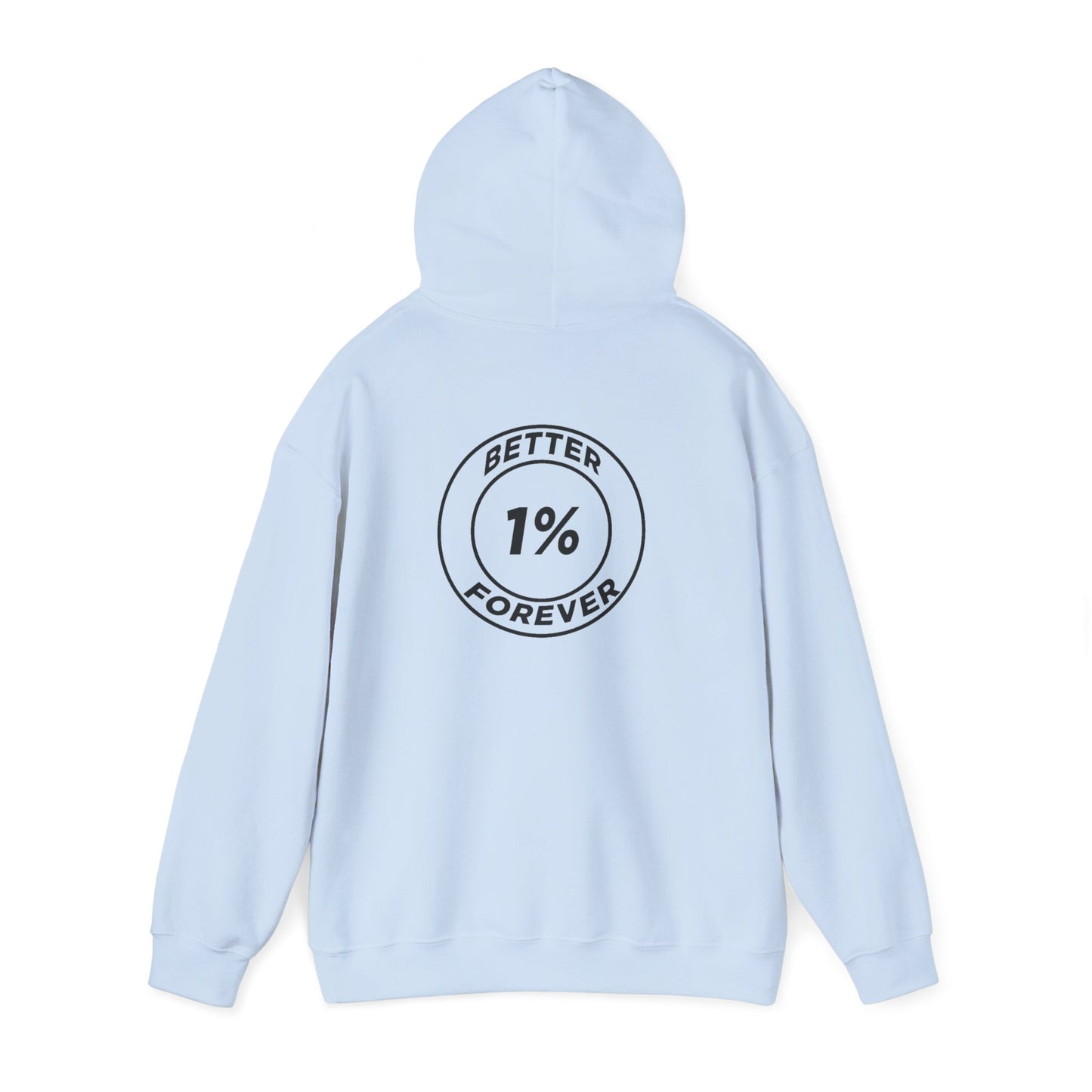 1% Better Hoodie – “One Percent Better Forever” Minimal Motivational Hoodie