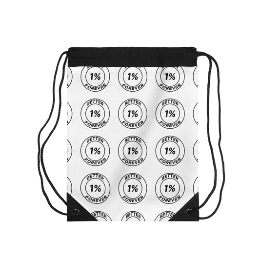 1% Forever Drawstring Bag — Minimal Circular Logo Gym Sack