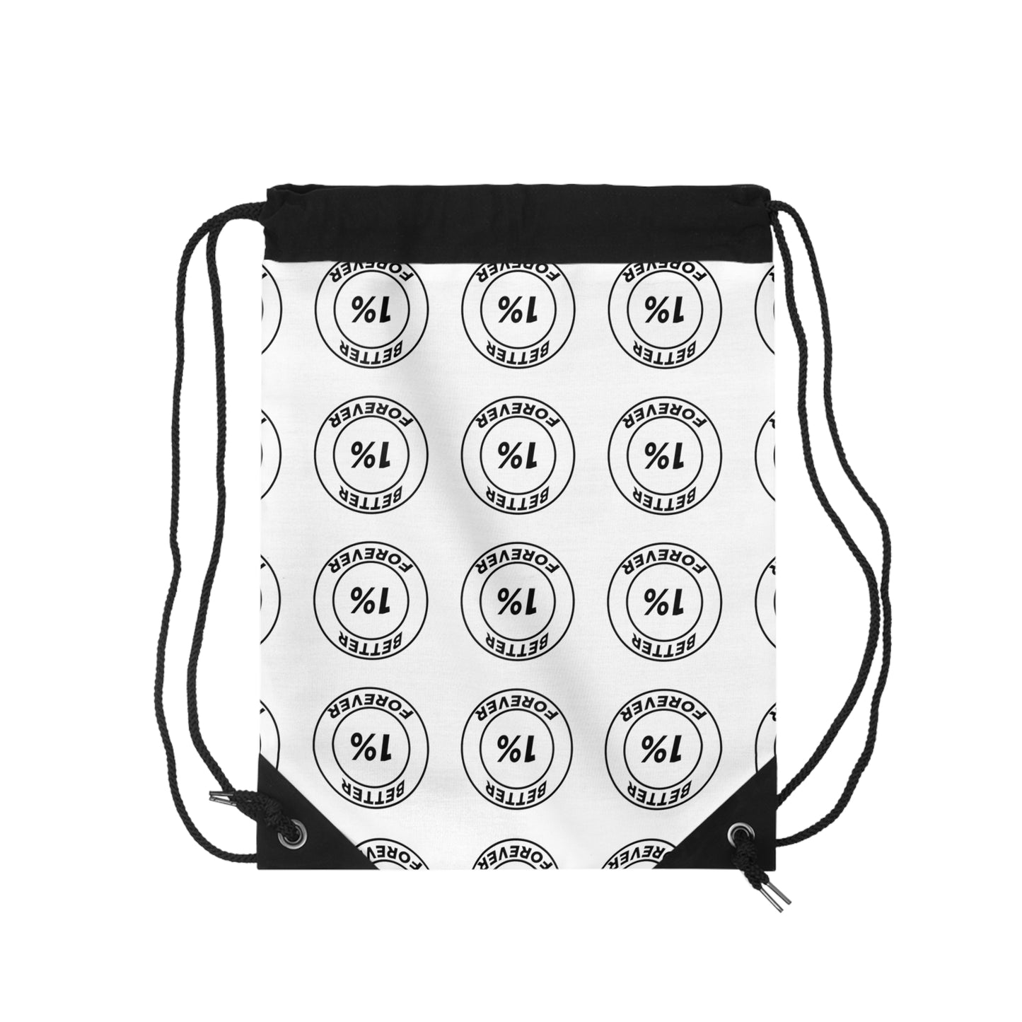 1% Forever Drawstring Bag — Minimal Circular Logo Gym Sack