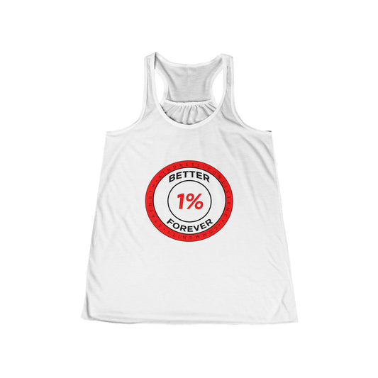 Racerback Tank – "Better 1% Forever" Motivational Fitness Tank Top