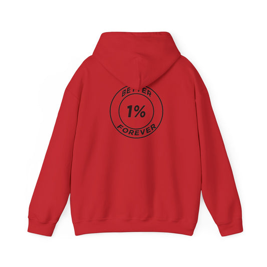 1% Better Hoodie – “One Percent Better Forever” Minimal Motivational Hoodie