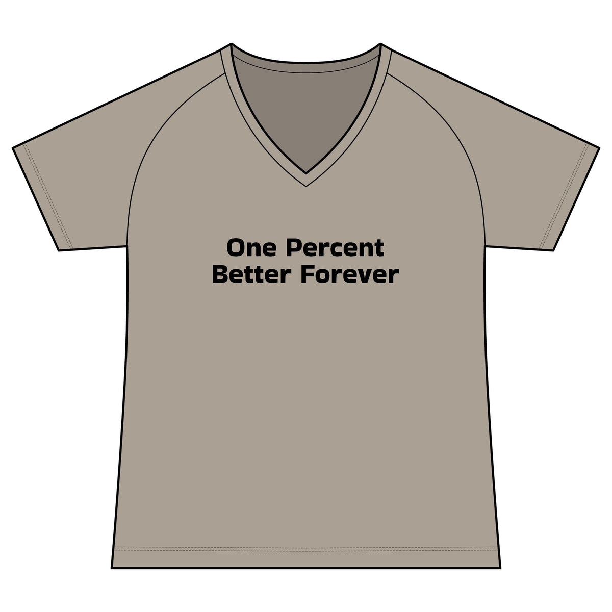V-Neck Tee — "One Percent Better Forever" Motivational Fitness Shirt