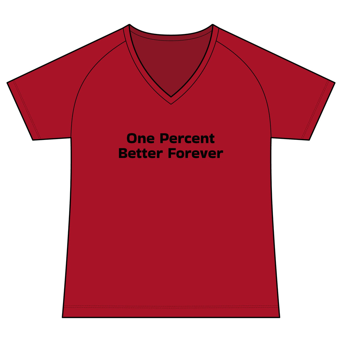 V-Neck Tee — "One Percent Better Forever" Motivational Fitness Shirt